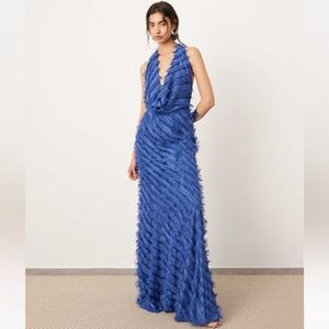ASOS Textured Blue Maxi Dress